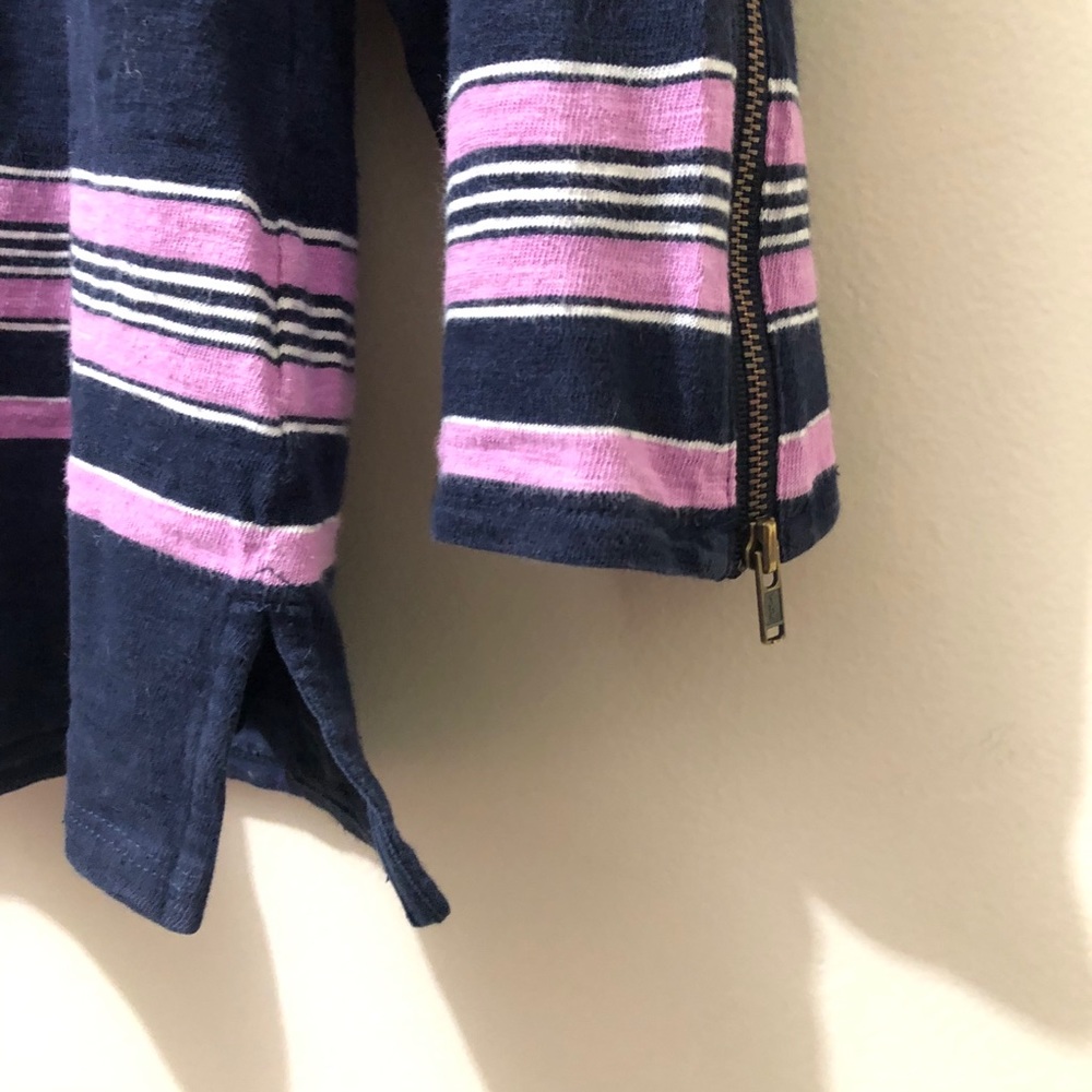 J. Crew Boat Neck Stripes Zipper Sleeves - Picture 5 of 8